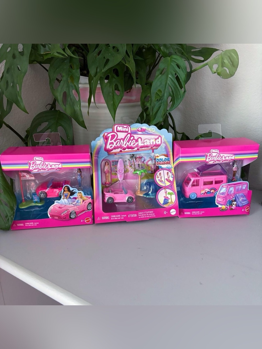 Mini BarbieLand Lot of 3 Barbie Mini Playsets Car Camper Surf Color Change NIB